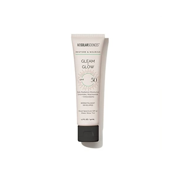 MDSolarSciences Gleam and Glow SPF 50 - Contains Skin Nourishing Ingredients - Restores, Plumps and Protects your Epidermis -