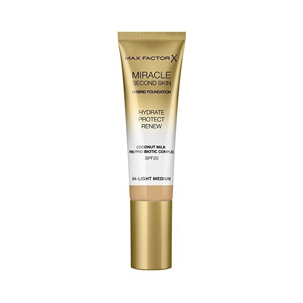 Max Factor Miracle Second Skin Foundation SPF 20-05 Medium For Women 1.01 oz Foundation