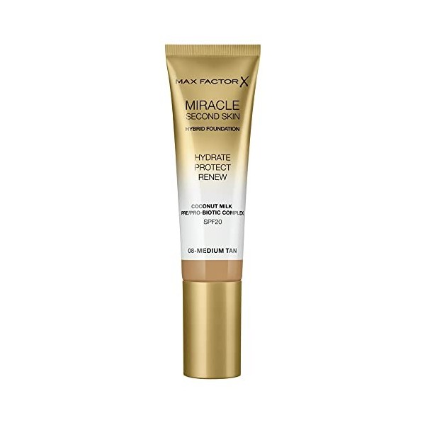 Max Factor Miracle Second Skin Foundation SPF 20-05 Medium For Women 1.01 oz Foundation