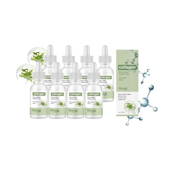 Sérum de collagène pour le visage, sérum de peptides de collagène marin ultra impact pour le visage, gel sérum anti-âge hydra