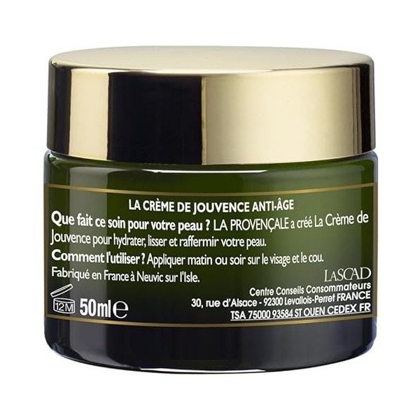 La Provencale Creme De Jour 50Ml Jouvence Cosmosorg - Soin visage hydratant naturel pour une peau éclatante - Lot De 2