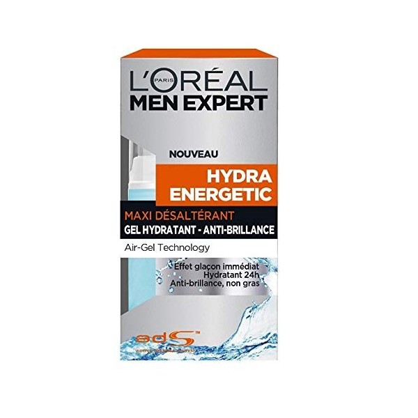 Gel Hydra Energetic Maxi Désaltérant - Soin Visage pour Homme 50ml - MEN EXPERT - Lot De 3