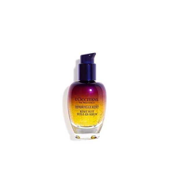 LOCCITANE - Huile-en-Sérum Immortelle Reset Nuit - Peau plus Lisse, Éclatante et Reposée - Ridules Diminuées - Soin Efficace