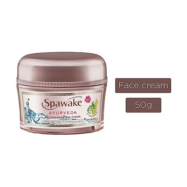 QURA Spawake Ayurveda Crème pour le visage Ayurveda Crème de jour rajeunissante avec SPF 30 PA++, 50 g