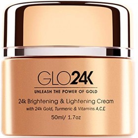 GLO24K Crème Éclaircissante et Éclaircissante à lOr 24 Carats, Curcuma & Vitamines A, C, E