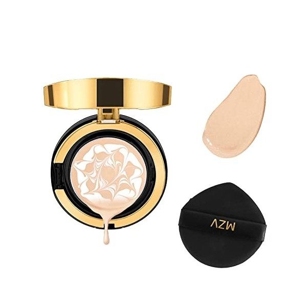 MZV Air Cushion BB Cream Waterproof Foundation, Water Bead Tricolor Latte Concealer Cushion, Moisturizing Air Cushion CC Crea