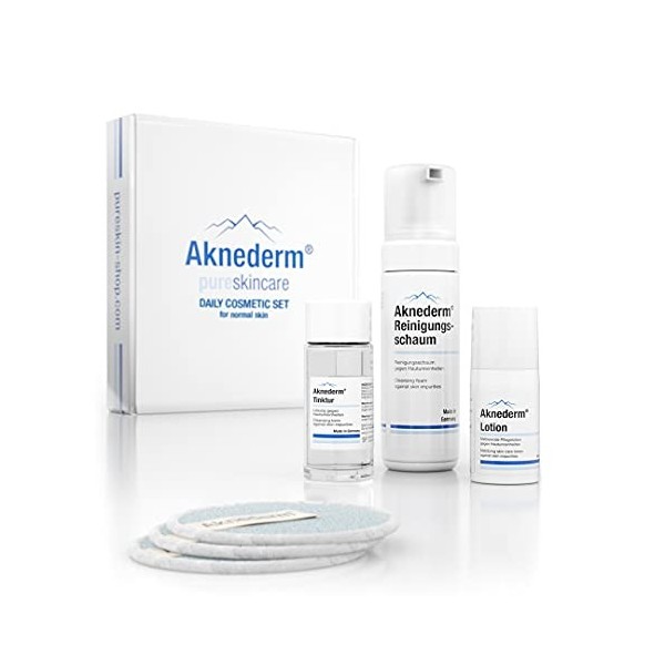 AKNEDERM Set Cosmétique Quotidien pour Peau Normale, 230 ml, 1 Unité