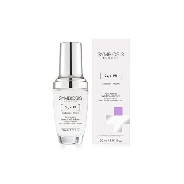 SYMBIOSIS LONDON Collagène + Pivoine Serum Anti-Âge Protecteur de Jour 30 ml