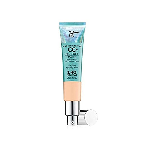 It Cosmetics CC+ Oil-Free Poreless Finish Full Coverage Cream + Anti Aging Hydrating Serum Medium 