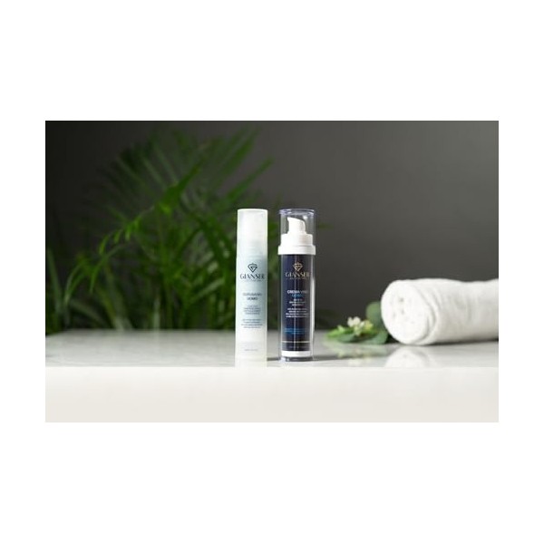 Gianser Just For Men - Good Morning Routine - Sérum Visage Homme Acide Hyaluronique et Crème Visage, Anti-Rides, Hydratant, A