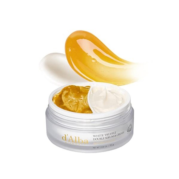 dalba Piedmont| Sérum et crème doubles à la truffe blanche italienne, soin intensif 2 en 1 personnalisable, crème pour léla