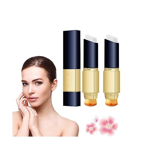 Flysmus Dual Action Full Coverage Foundation Stick, Double-Sided Concealer with Brush, Double Sided Makeup Brushes Foundation