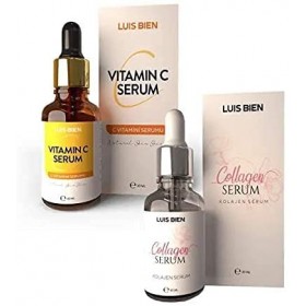 Kit de sérum de soin de la peau Luis Bien, sérum pour le visage au collagène + sérum à la vitamine C pour le visage, éclairci