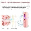 ZUHEGELA 20X Extensions de Cils DAtomisation Faciale Nano Mister Mini Facial Steamer avec Miroir Rose