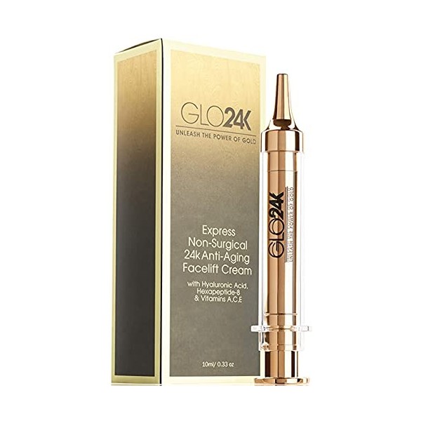 GLO24K Crème anti-rides instantanée à laction rapide avec or 24k, non chirurgicale