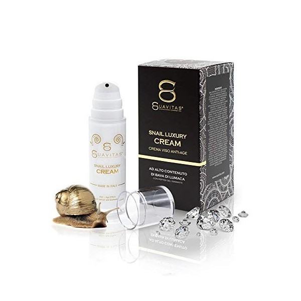 Suavitas Snail Luxury Cream – Crème Visage et Cou Antirides à Haute Teneur en Bave d’Escargot, avec des Peptides de diamant, 