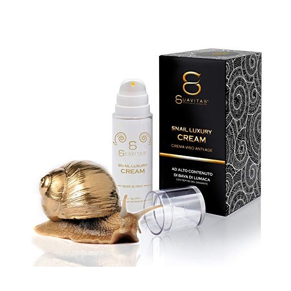 Suavitas Snail Luxury Cream – Crème Visage et Cou Antirides à Haute Teneur en Bave d’Escargot, avec des Peptides de diamant, 