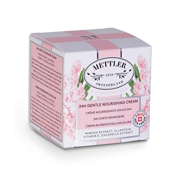 Mettler1929 Crème Nourrissante Douce 24h, 50ml │pour peau sensible │végan – sans parabènes – fabrication Suisse