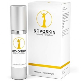 Novoskin Crème de jour anti-rides avec acide hyaluronique et vitamine A, ginseng, complexe dermique Matrikin, huiles botaniqu