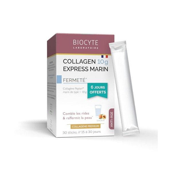 Pack Collagen 10G Express Marin- Complément Alimentaire Anti-Âge et Jeunesse de la Peau - A base dHydrolysat de Collagène Ma