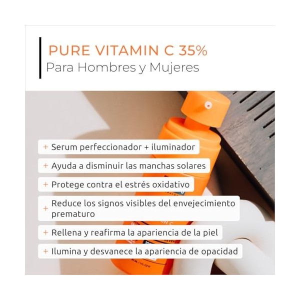 Sérum à la vitamine C 35 % pour le visage Sérum anti-âge et éclaircissant