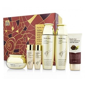 FARMSTAY VISIBLE DIFFERENCE SNAIL SKIN CARE SET - Set de soins pour la peau à base de mucus descargot - Cosmétiques coréens