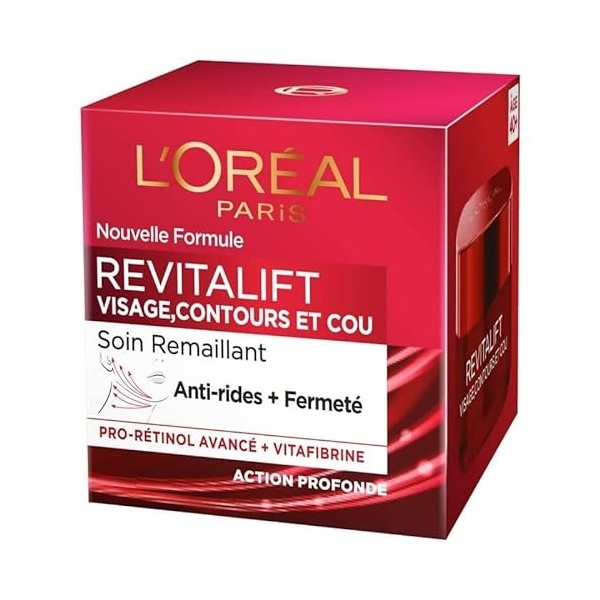 DERMO EXPERTISE - Revitalift Soin Contour et Cou - Raffermit et Lisse Visiblement la Peau - Pot 50ml - Hydratation Profonde -