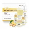 Ensemble de soins du visage 5 en 1 au curcuma et à la vitamine C bio, éclaircissant le teint de la peau, anti-acné, hydratant