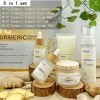 Ensemble de soins du visage 5 en 1 au curcuma et à la vitamine C bio, éclaircissant le teint de la peau, anti-acné, hydratant