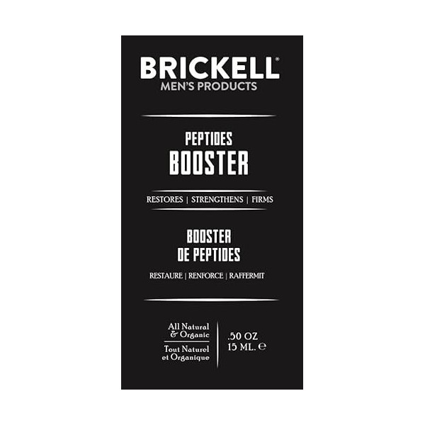 Brickell Mens Protein Peptide Booster Serum pour hommes, naturel et biologique - raffermit et restaure la peau, stimule la p