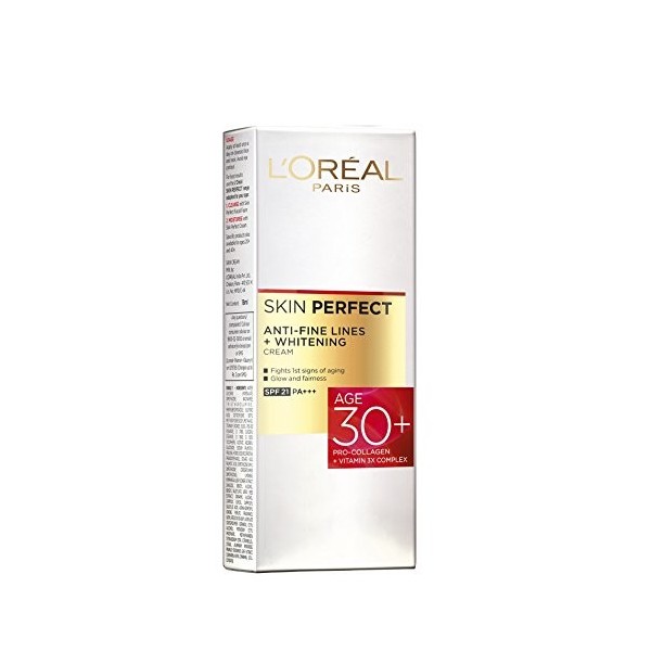 Loreal Skin Perfect Anti-fine Lines + Whitening 30+ Cream Fights First Sign of Aging SPF 21 Pa+++ Size : - 18g