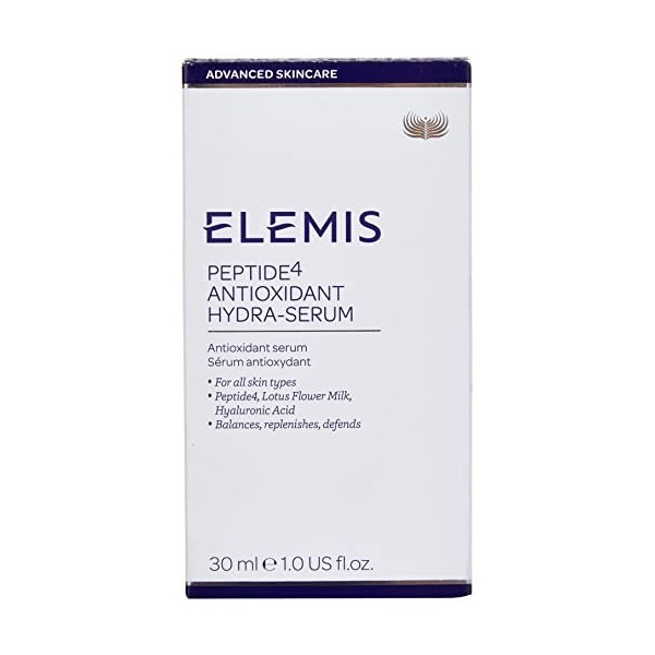 ELEMIS Peptide4 hydra-sérum antioxydant, sérum antioxydant de soin avancé, sérum luxueux qui procure un regain d’hydratation,
