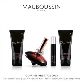 Mauboussin - Coffret Prestige 2023 My Twist : Eau de Parfum 90ml, Gel Douche 90ml, Lait Corps 90ml & Travel Spray 20ml