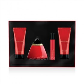 Mauboussin - Coffret Prestige 2023 In Red : Eau de Parfum 100ml, Gel Douche 90ml, Lait Corps 90ml & Travel Spray 20ml