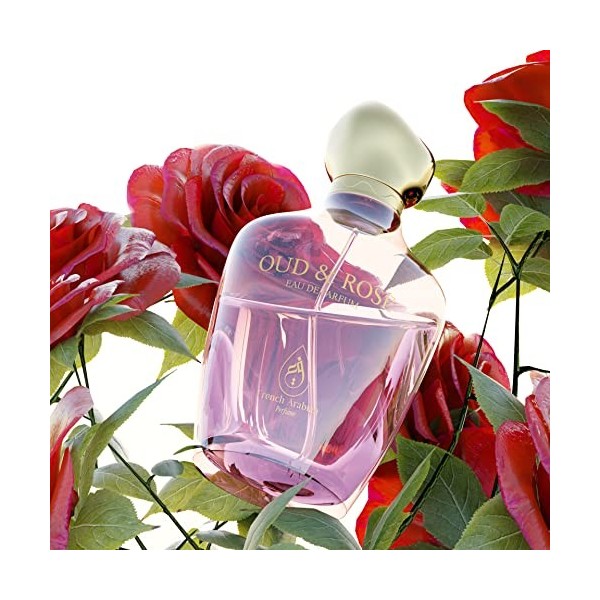 Oud Rose Eau de parfum en flacon vaporisateur 100 ml | Mélange de bois de santal et de roses fraîches | Parfum crémeux pour h