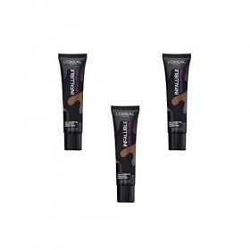 LOréal Paris Fond de teint Fluide Infaillible Total Cover - 33 Cappuccino, Lot de 3 3 x 35 ml 