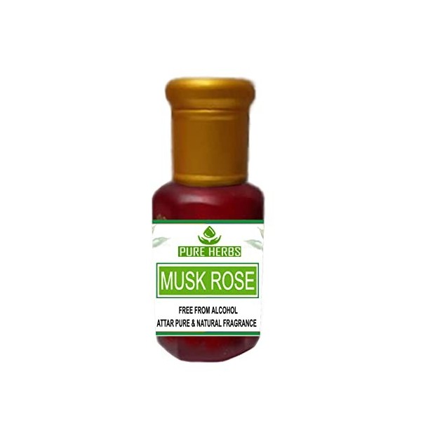 Pure Herbs MUSK ROSE ATTAR Free From Alcohol For Unisex, Suitable For Occasion, Parties & Daily Uses Fragrance 50ml