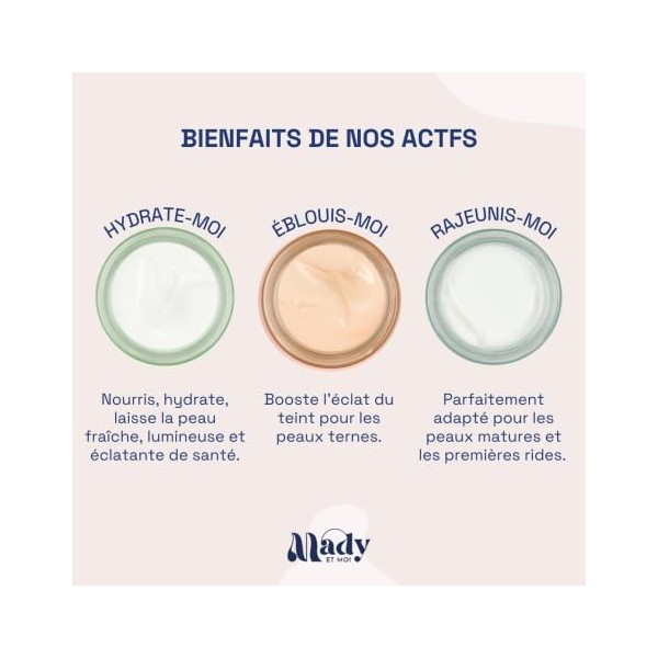 Trio de crèmes visage hydratante, anti-âge, bonne mine - naturel, bio et vegan