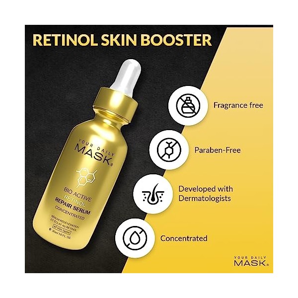 Your Daily Mask Retinol Serum for Face – Gentle Anti-Aging Serum with Retinol, Hyaluronic Acid, and Vitamin E for A More Yout