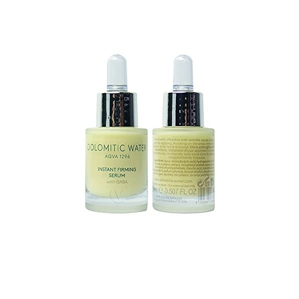 Eau dolomitique - 15 ml Sérum Raffermissant au GABA. Action anti-rides efficace, texture légère, relaxant musculaire.