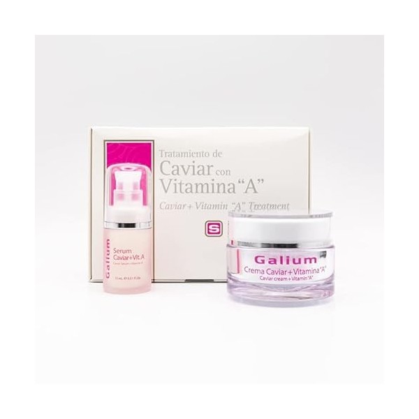 GALIUM Coffret Routine Caviar + Vitamine A | Cosmétiques Professionnels | Pack 2 Produits | Protocole facial PREMIUM | Avec d