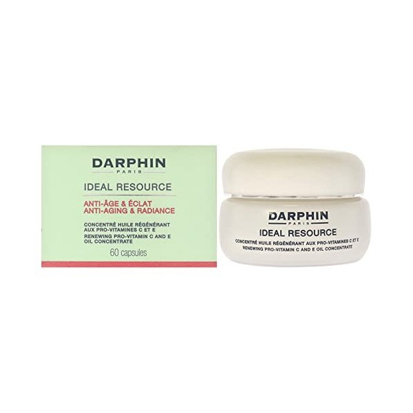 Darphin Ideal Resource Anti-Age & Eclat Concentré Huile Régénérant aux Pro-Vitamines C/E, Vanille, 60 Caspules, 60 Unités