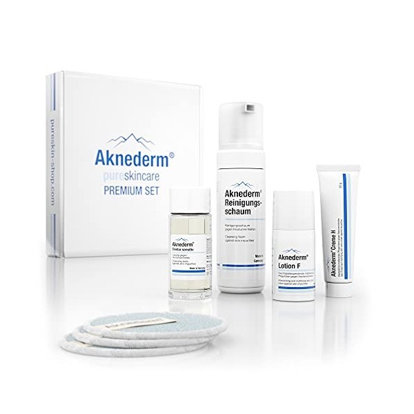 AKNEDERM Set Premium pour Peaux Sensibles, 260 ml, 1 Unité