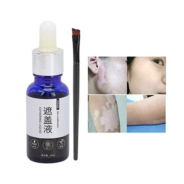 Anti-cernes Vitiligo, Mild Vitiligo Cover Liquid Waterproof 20ml Cosmetics Professional with Brush for Daily Use for Face Bod