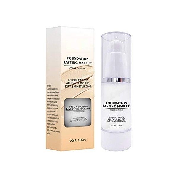 weixinbuy Color Changing Foundation Moisturizing Cover Blemishes Even Skin Color Portable Liquid Foundation.