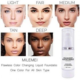 weixinbuy Color Changing Foundation Moisturizing Cover Blemishes Even Skin Color Portable Liquid Foundation.