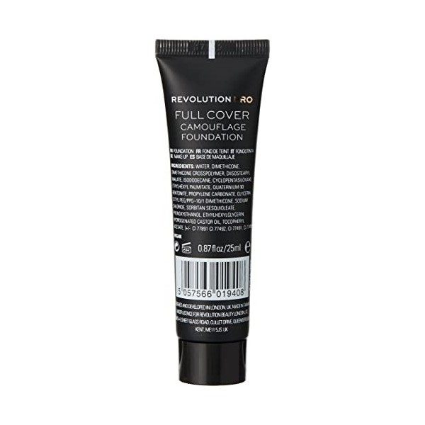 Revolution Pro, Full Cover Camouflage, Fond de Teint, F14, 25ml