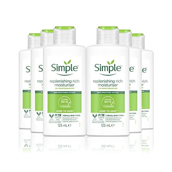 Simple Kind to Skin Lot de 6 hydratants hydratants 125 ml