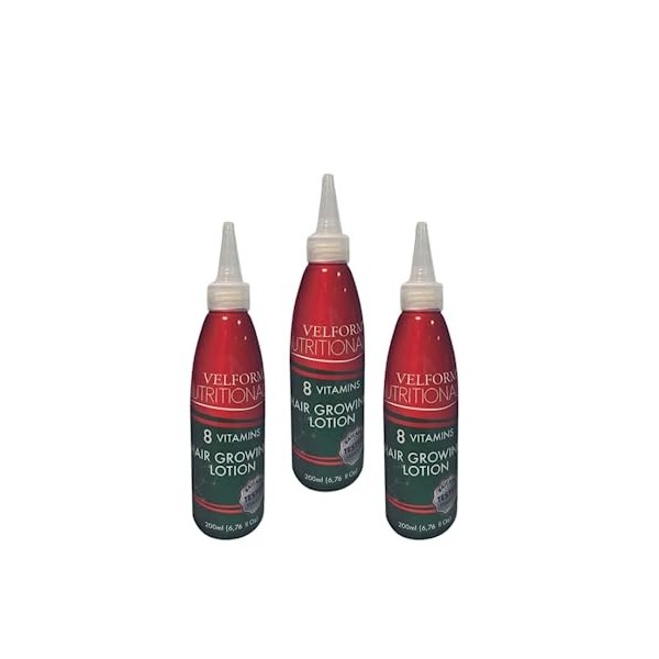 Lot de 3 lotions capillaire Velform - Venteo - Rouge - Adulte - Lotion qui favorise la pousse avec sa formule enrichie