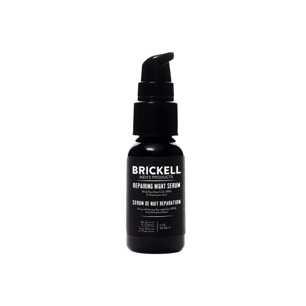 Brickell Mens Products Anti Aging réparation sérum de nuit – naturel et organique, vitamine C, sérum visage - 29 ml Non par